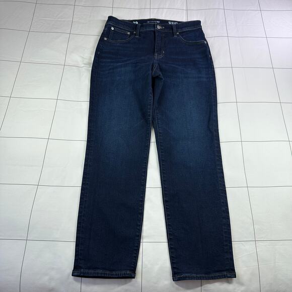 J. Crew Jeans Womens 29 Blue Slim '03 Dark Wash 5 Pocket Mid Rise Penny Basil - Picture 3 of 15